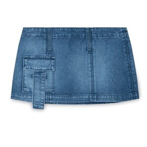 MIMCHIK blue Denim Cargo Micro Mini Low Rise Skirt size small